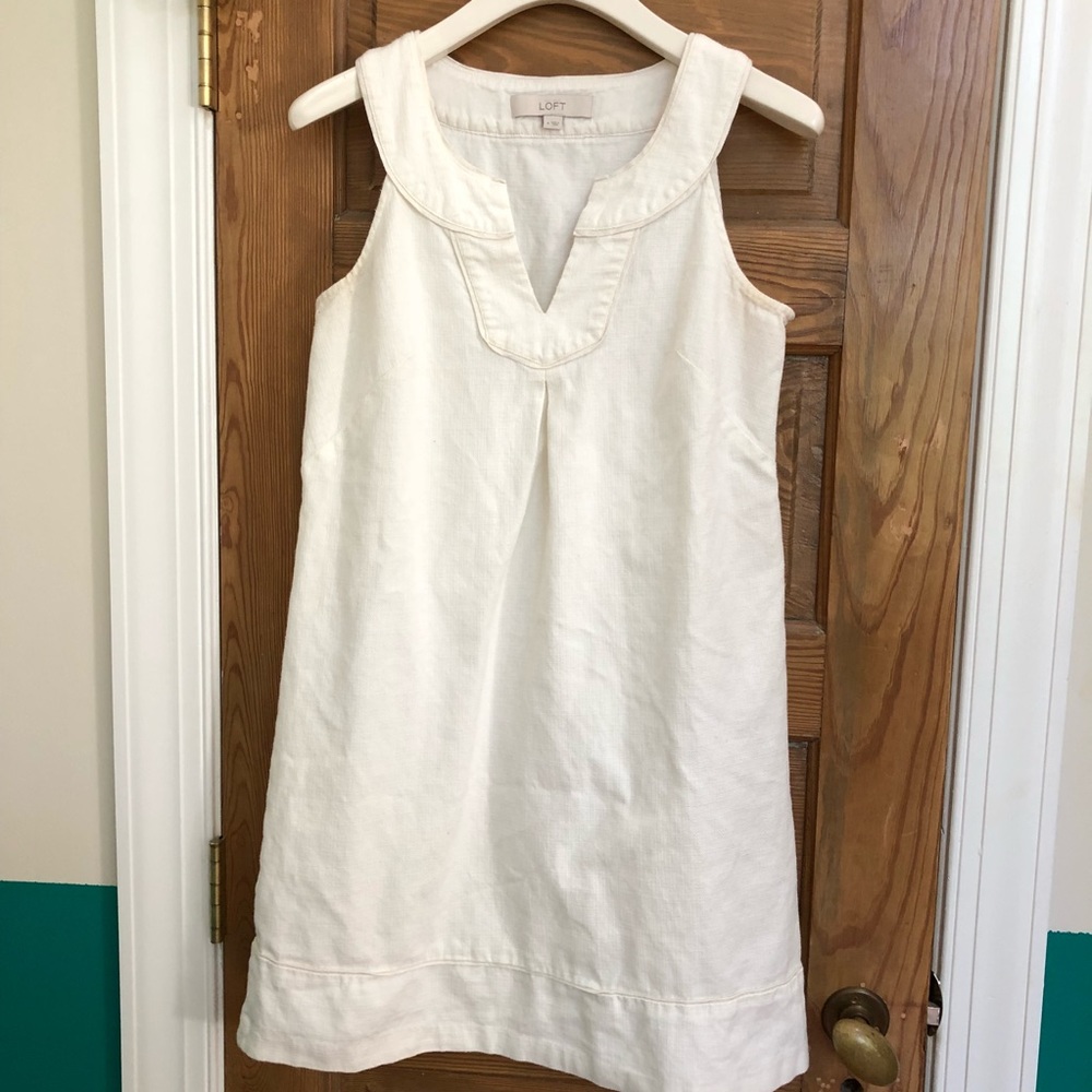 LOFT shift white dress 4